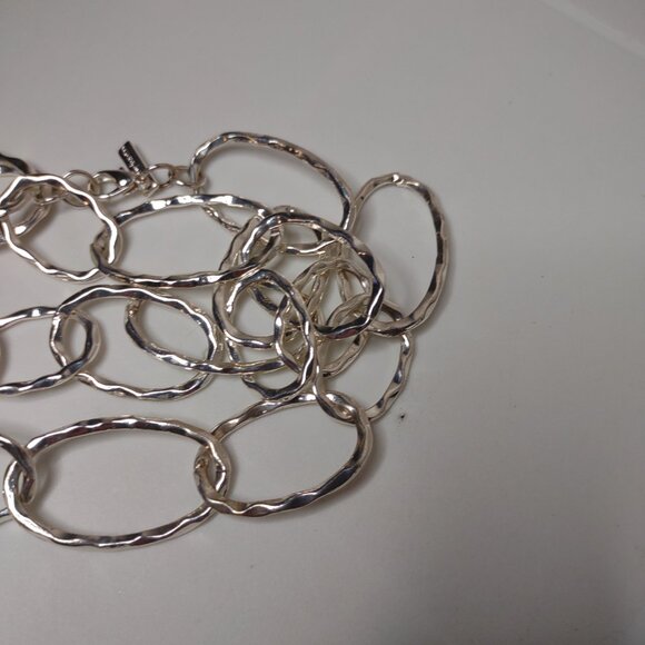 36 Inch Silver Tone Large Link Daisy Fuentes Necklace - Picture 2 of 8